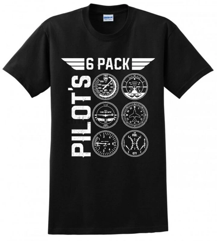 PILOT 6 PACK BEER AVIATOR AIRPLANE FLYER DRONE GEAR MENS FUNNY T-SHIRT | Мужская одежда