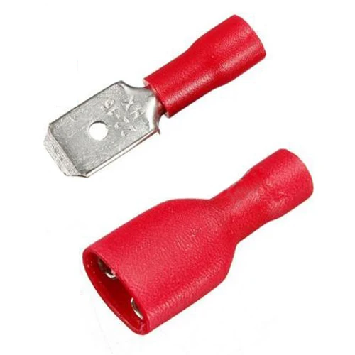 

BIFI Hot 100 Red Spade Crimp Terminals Fully Insulated Electrical Connectors Audio Wiring