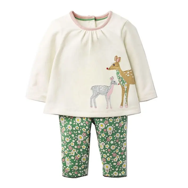 

Jumping Meters Girls Winter Clothes Kids Christmas Outfit Brand Toddler Girl Clothing Set Animal Dress +Pants Children Tracksuit
