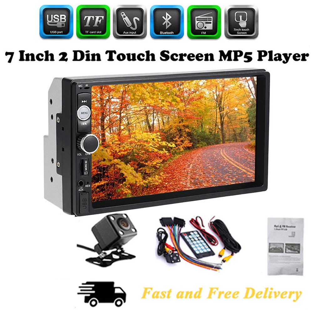 

7 Inch Large Screen HD Car Bluetooth MP5 Player Car MP3 MP4 U Disk Host Reversing Image 480P Cameras Monitor Multifunction
