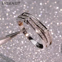 INBEAUT,, двойное раскол, корона, микро круглый, фианиты, вечерние, кольцо для женщин, трендовые, особые, любовь, кольца, элегантные ювелирные изделия