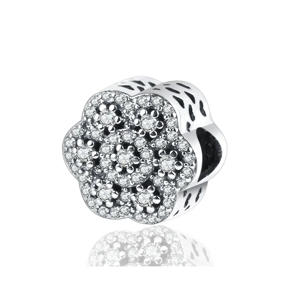

Fit Original Pandora Charm Bracelet 925 sterling silver Jewelry Snowflake Charm Bead DIY Making Fashion 2018 winter DIY Berloque