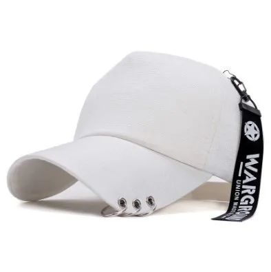 XdanqinX взрослых для женщин шляпа личность железное кольцо хвост Бейсбол кепки регулируемый окружность головы размеры кепки в стиле хип-хоп для - Цвет: white