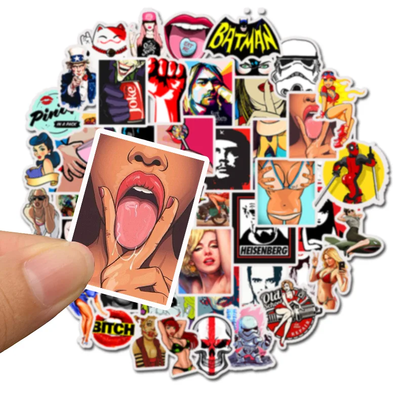 

50Pcs Cool Stickers Sexy Graffiti Anime Funny Stickers for DIY Sticker on Luggage Laptop Bicycle Fridge Car Skateboards