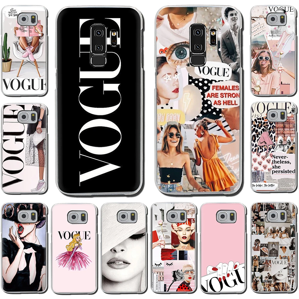 

VOGUE Lady's journey Hard Phone Cover Case For Samsung Galaxy S6 7 Edge S8 9 Plus S10 E Plus Note8 9 M10 20 30