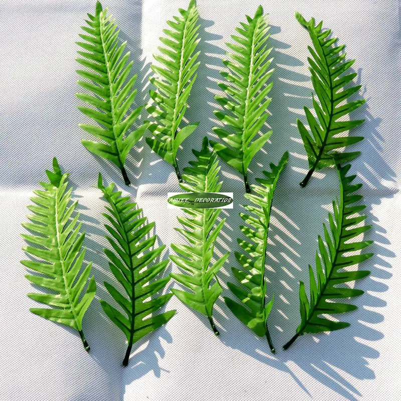 

Christmas Party 21cm 60pcs Artificial Palm Fake Foliage Plant Fern Leaf Branch Wedding Home Furniture Decor Green