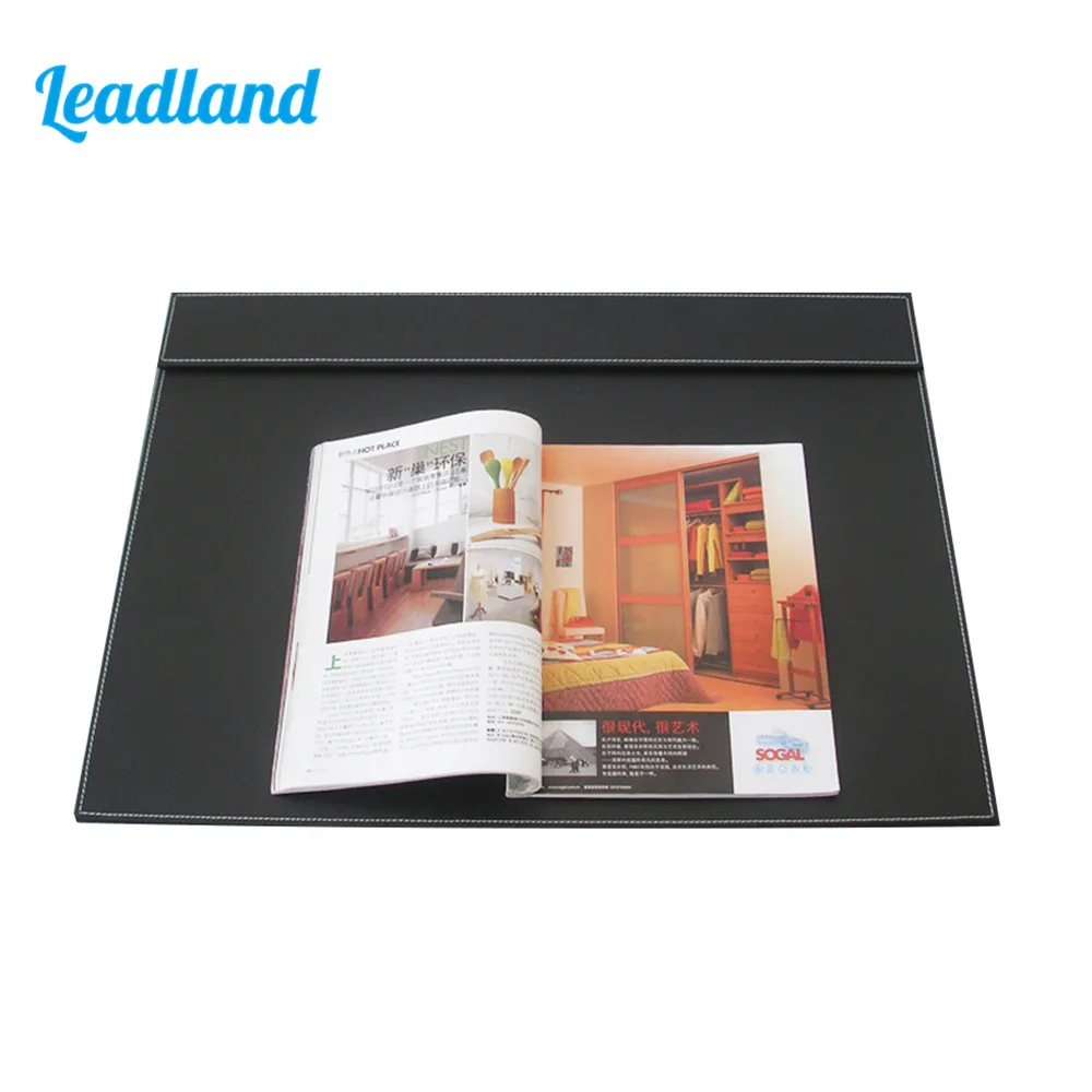 PU Leather Writing Work Pad Desk Drawing Mat with Office A3/ A4 File Paper Clip A005 Black | Канцтовары для офиса и дома