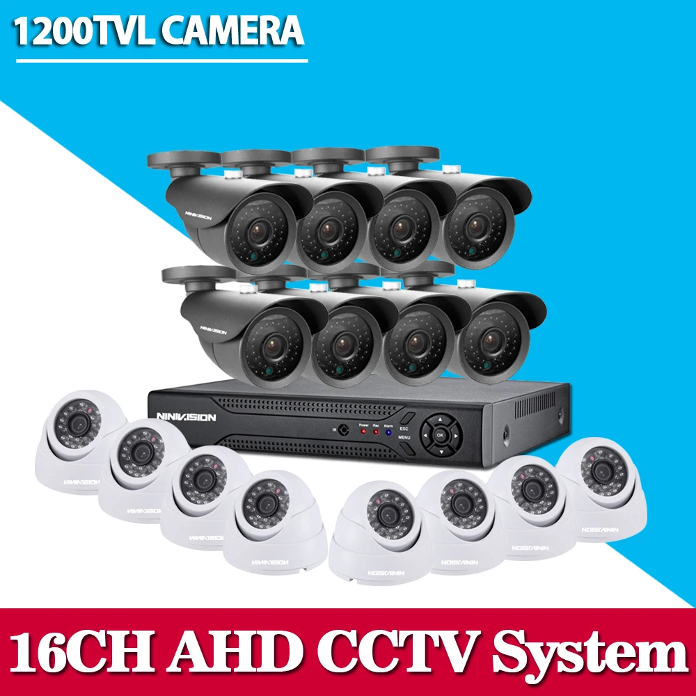 

16 Channel HD 1200TVL Outdoor video Surveillance security Camera system DVR Recorder 16ch CCTV dvr kit for home surveillance set