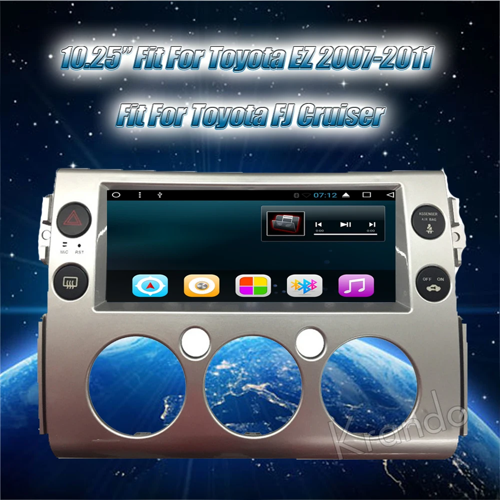 Krando Vertical screen android car radio multimedia For Toyota FJ Cruiser 12.3'' Big screen navigation with gps system