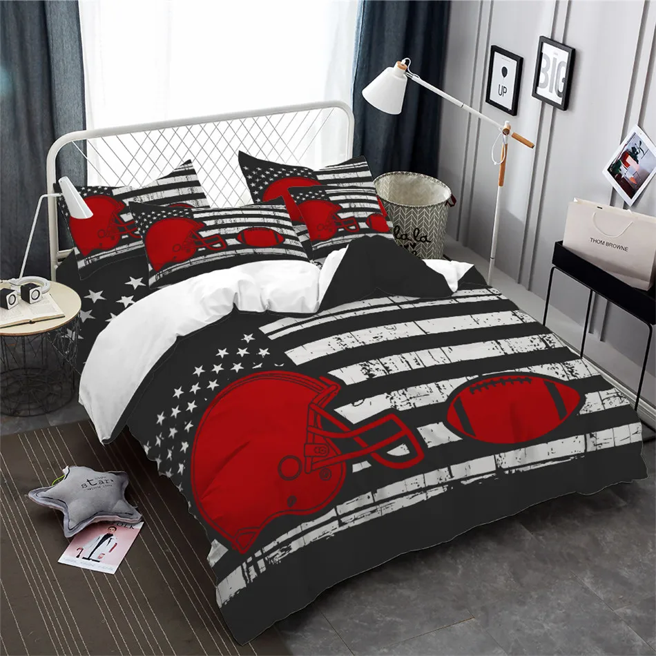 American Football Bedding Set American Flag Duvet Cover Set Rugby