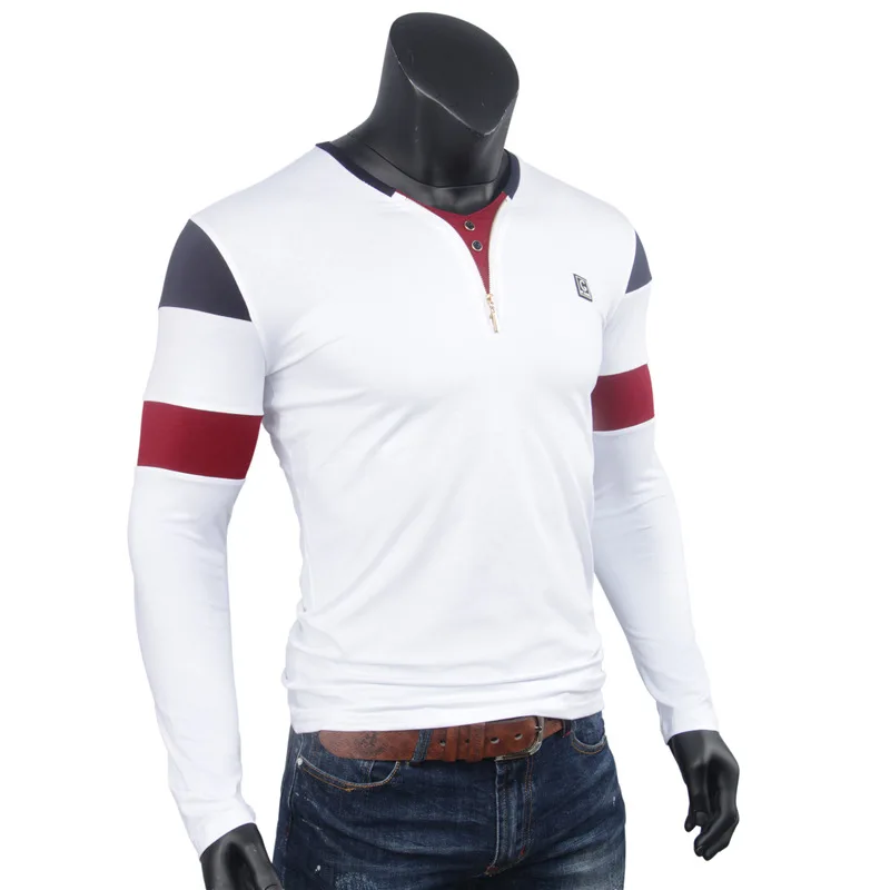 Yyfs футболка Для мужчин одежда с длинным рукавом с v-образным вырезом футболки брендовая одежда высокого качества повседневные футболки Для мужчин Camisa