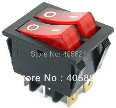 

illuminated Dual rocker switch 6pins,double switch button with light