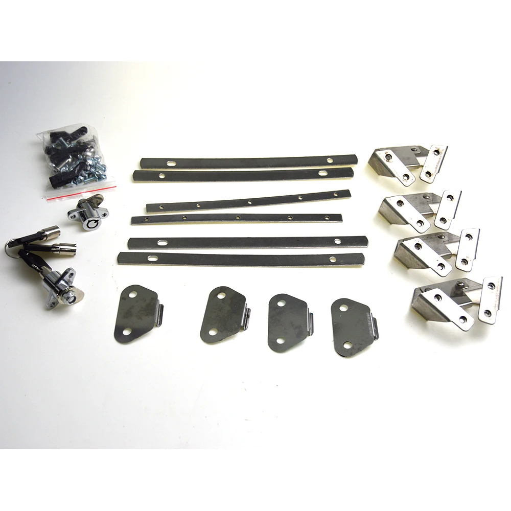 Chrome Latches Cover Hinge Saddlebag Latch Hardware Set Fit for Harley Touring
