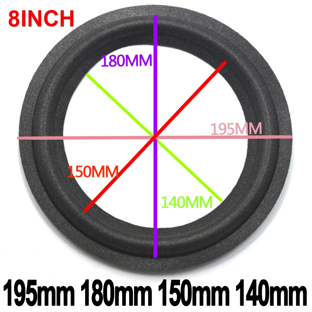 2 шт., 5, 8, 10 дюймов, кольцо из вспененного материала для динамика, Ремонтное складное кольцо для сабвуфера, аксессуары для ремонта динамиков, сабвуфер, сделай сам
