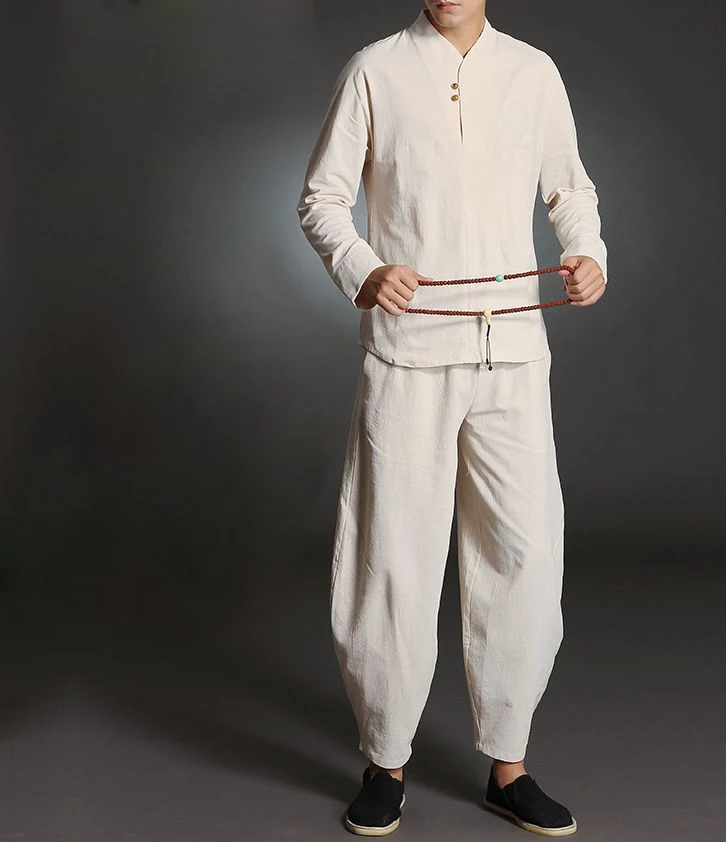 4color high quality male spring&summer pure cotton lay meditation