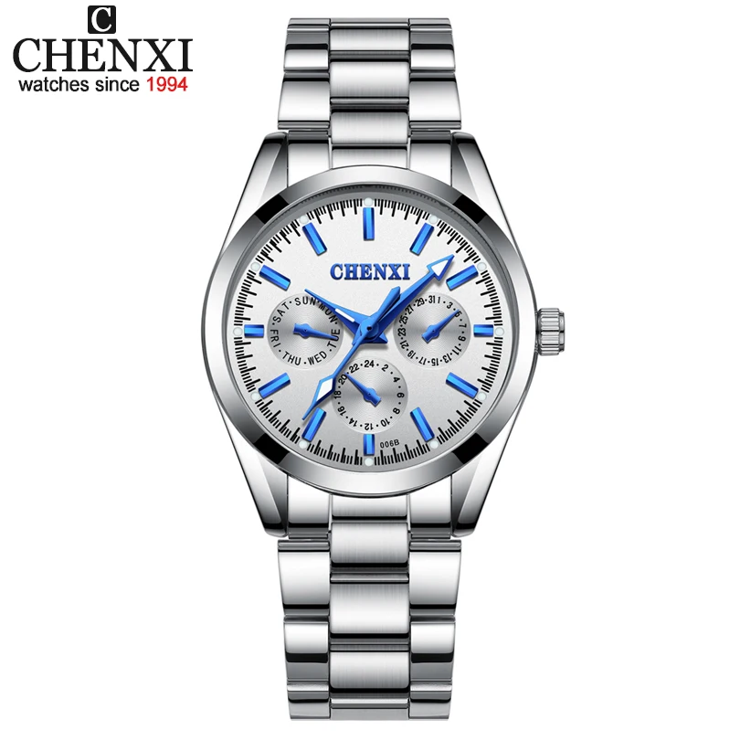 Женские Серебристые часы CHENXI кварцевые наручные женские Relogio Feminino Montre Femme|Женские