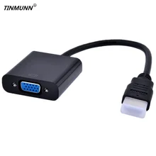 New laptop to projector hdmi to vga cable converter adapter hdmi vga video convertor hdmi-vga cable male to female freeshipping displayport to hdmi vga hd convertor white