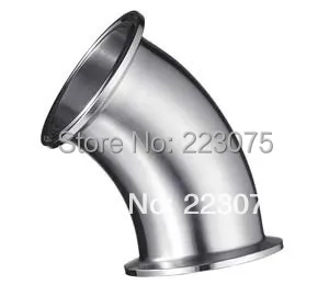 

NEW Water Cooler New Arrival Stainless Steel Ss304 Quick Install Connector Od 38mm Sanitary Pipe Fitting 45 Degree 2 Pcs/lot