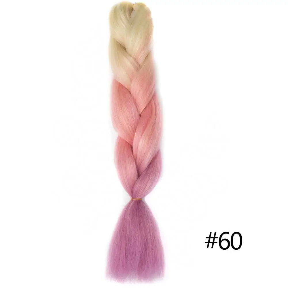 Chorliss, огромные косички, Омбре, синтетические косички, цветные, вязанные крючком косички, волосы для наращивания, 613, розовый, фиолетовый, 24 дюйма(65 см), блонд - Цвет: #613