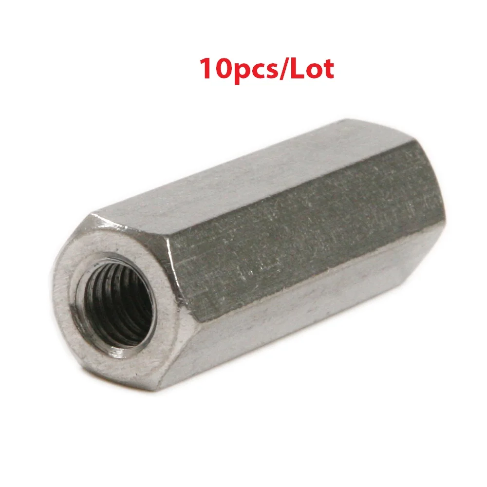 Good Quality 10pcs/Lot Long Rod Coupling Hex Nuts Screws size 6x20mm