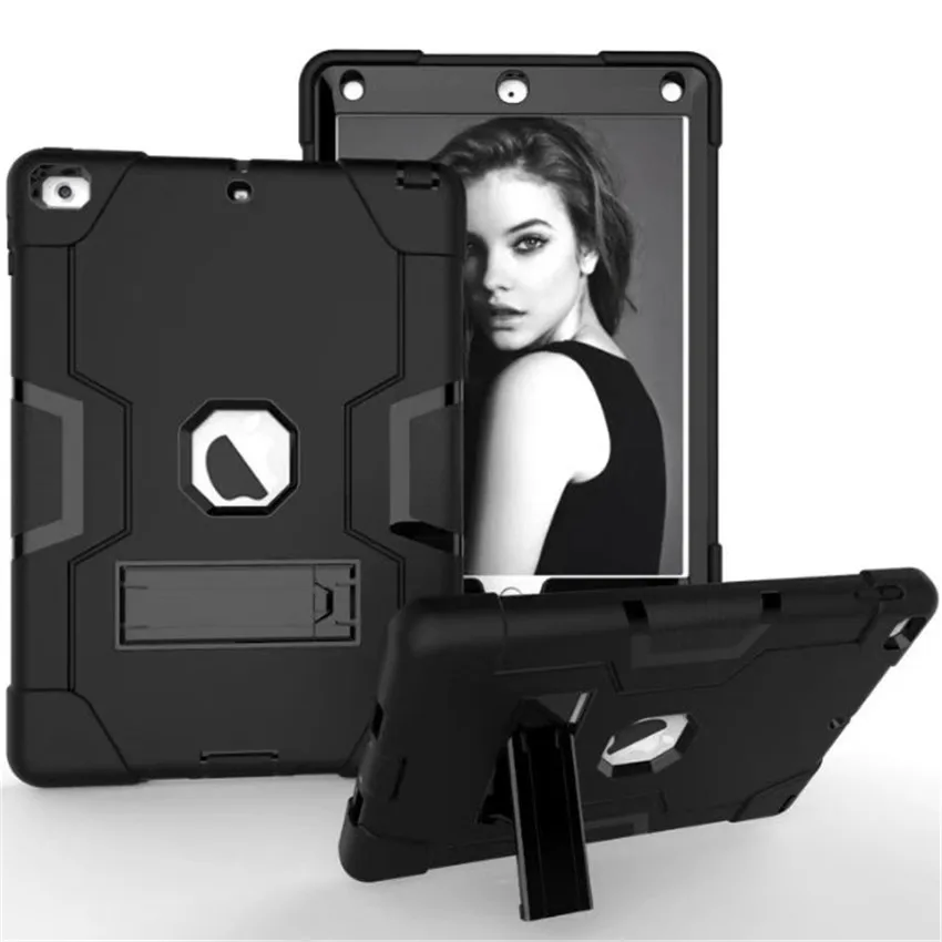 360 Полный протектор для iPad 9.7 2017/2018 дети Безопасный противоударный Heavy Duty ТПУ твердый переплет Kickstand 5th поколения A1822 a1823