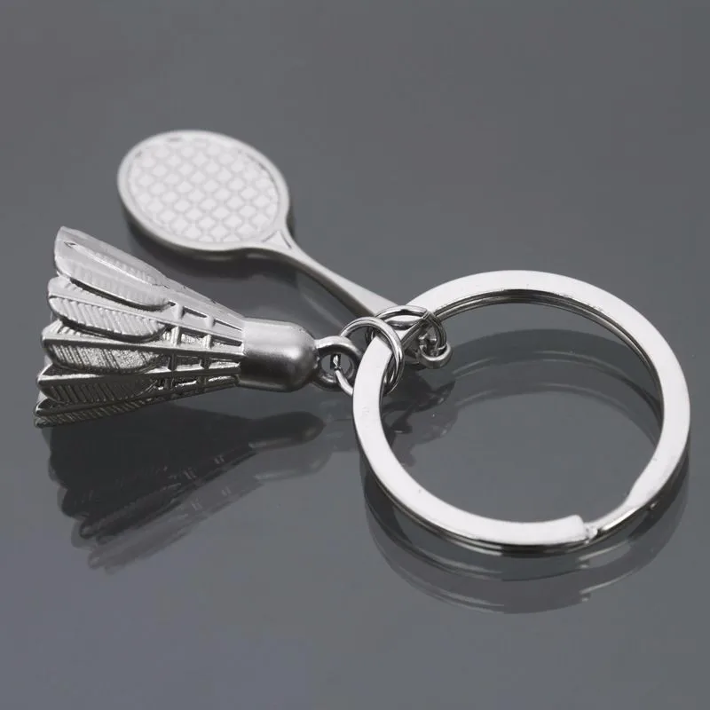 Wholesale Fashion alloy mini Badminton racket Keychain men women sport