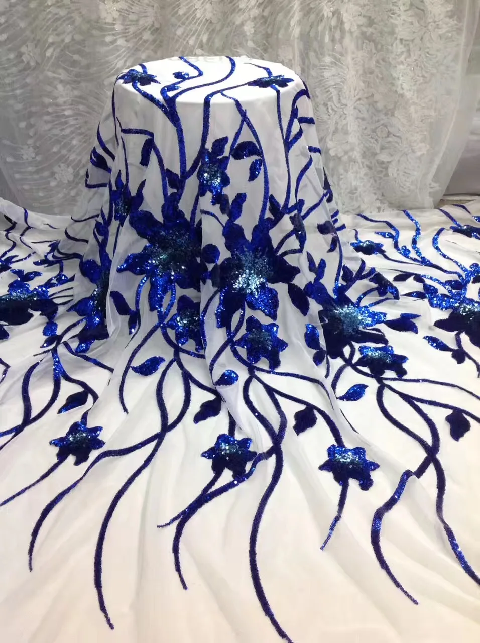 

Frican lace hot sell mesh 2017 new arrival african sequins lace /guipure lace fabric high quality