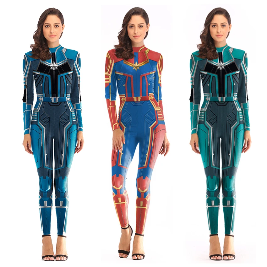 Cosplay Women Spiderman zentai Suit avengers endgame captain marvel Costume Jumpsuit overall romper Iron Man Women jumpsuit