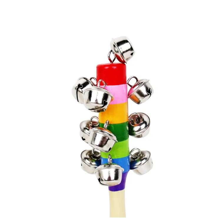

Funny Educational Toys Kids Creativity Colorful wooden bell instruments Baby Rattles 10 percussion string of bells