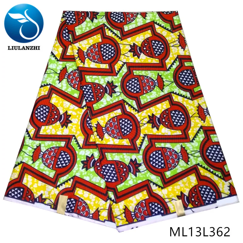 LIULANZHI African wax fabrics New arrival multicolor printing ankara wax fabric for dress 6yards polyester wax ML13L357-ML13L374