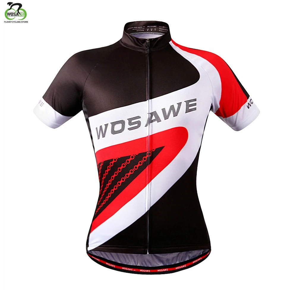

WOSAWE Summer Short Sleeve Cycling Jersey Men Quick Dry Bicycle MTB Bike Tops Clothing Wear Silicone Non-slip with 3 pockets