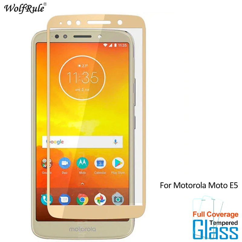 

For Glass Motorola Moto E5 Screen Protector Tempered Glass For Motorola Moto E5 Glass 2.5D Full Coverage Phone Film WolfRule