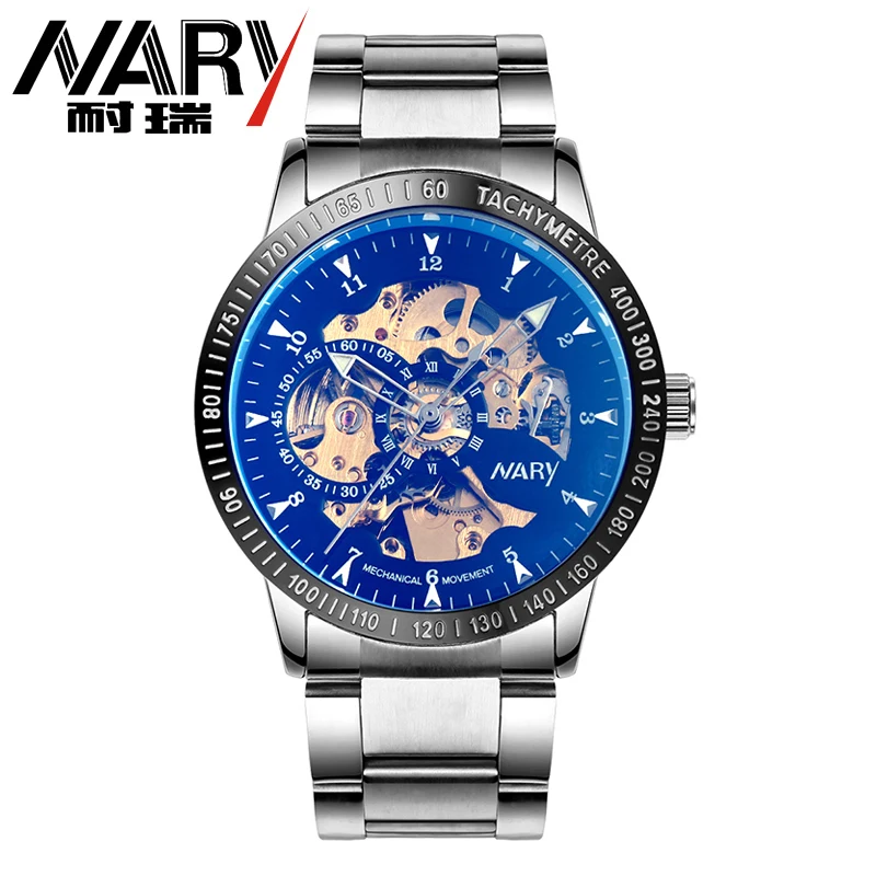 NARY 2016 Brand Luxury Brand Sports Men s Automatic Skeleton Mechanical Military Wrist watch Men full