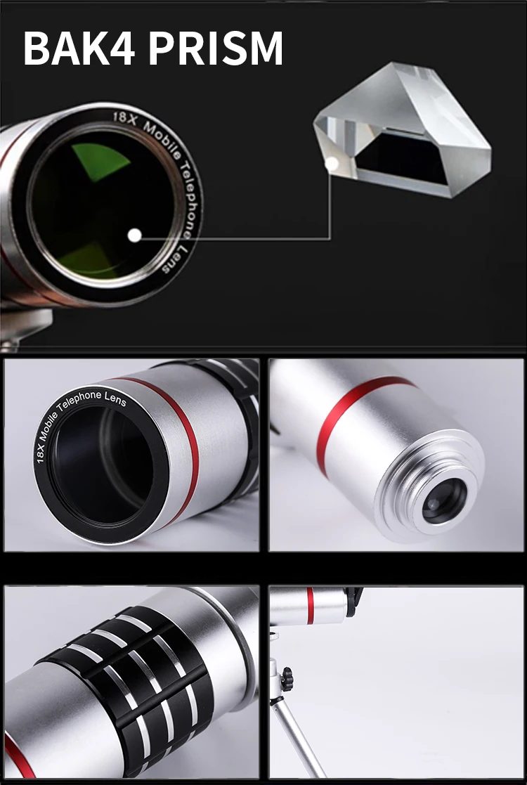 18x металлический зум оптический телескоп телеобъектив с зажимом штатива комплект Универсальный телефон объектив камеры для iPhone мобильные телефоны