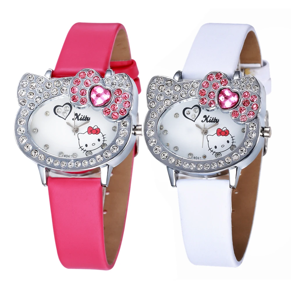 Lovely Rhinestone New Kid Watch Children Girls Pink Crystal 2019 Quartz
