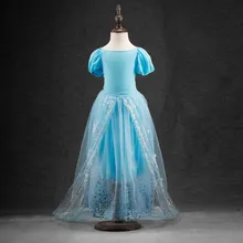 Fashion cute cinderella girls dresses have a tail princess dress cosplay vestido children’s clothes for Christmas gift