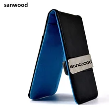 Мужской кожаный тонкий двойной кошелек с зажимом для денег, держатель для кредитных карт, держатель для денег, ретро бренд, мульти-слот, мужской чехол для денег, мода