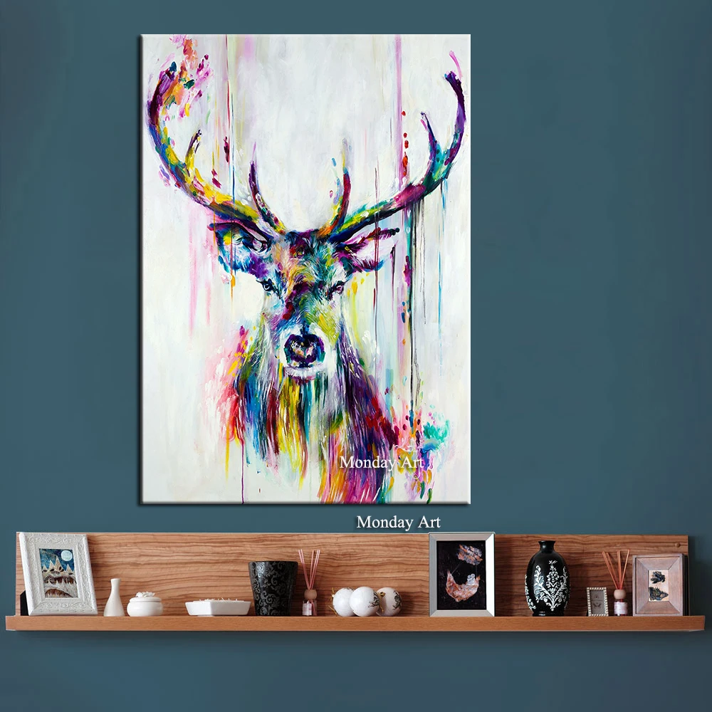 CHENFART-Wall-Art-Canvas-Painting-Animal-Deer-Pictures-For-Living-Room-Home-Decor-No-Frame-Posters (1)