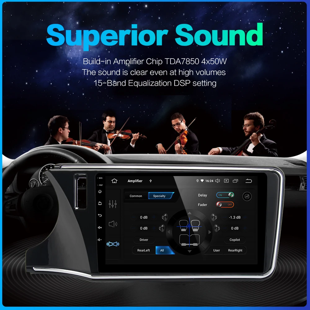 Top 10.2" IPS Screen Android 9.0 Radio Car 1 Din for Honda City 2015 2016 2017 GPS 1080P Video DSP Left Right Hand Drive LHD RHD 2