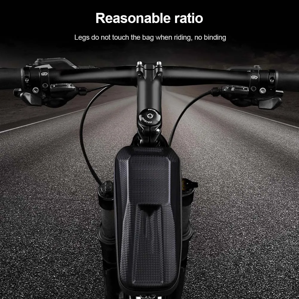 Excellent Newly Bike Front Beam Bag Waterproof EVA Wear-resistant Carbon Pattern Bicycle Bag  C55K Sale 1