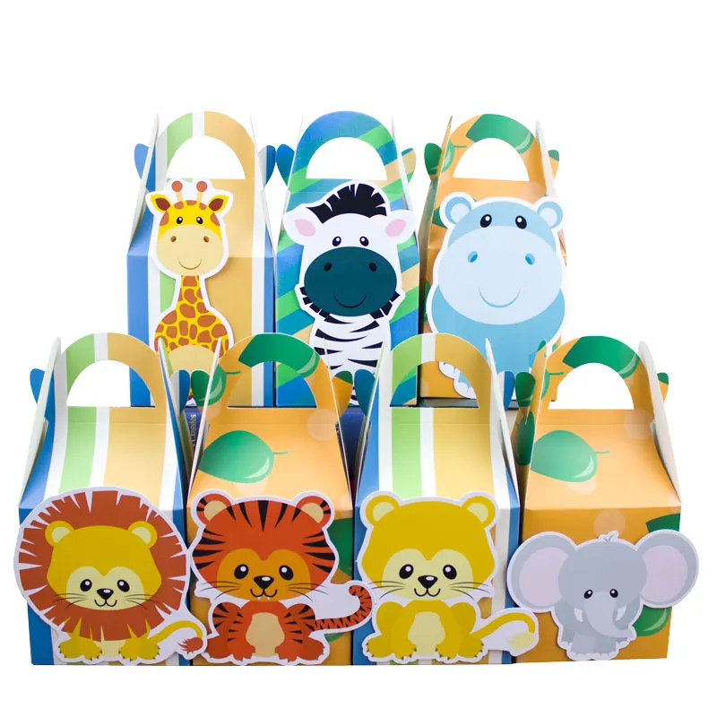 

Safari Animal Favor Box Candy Box Gift Box Boy Kids Birthday Party Supplies Decoration Event Party Supplies