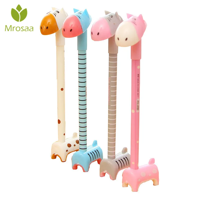 

10 pcs Korea Creative style lovely stand donkey colorful Ball Point pen Cute Kawaii new design Stationery Assemble giraffe Pens