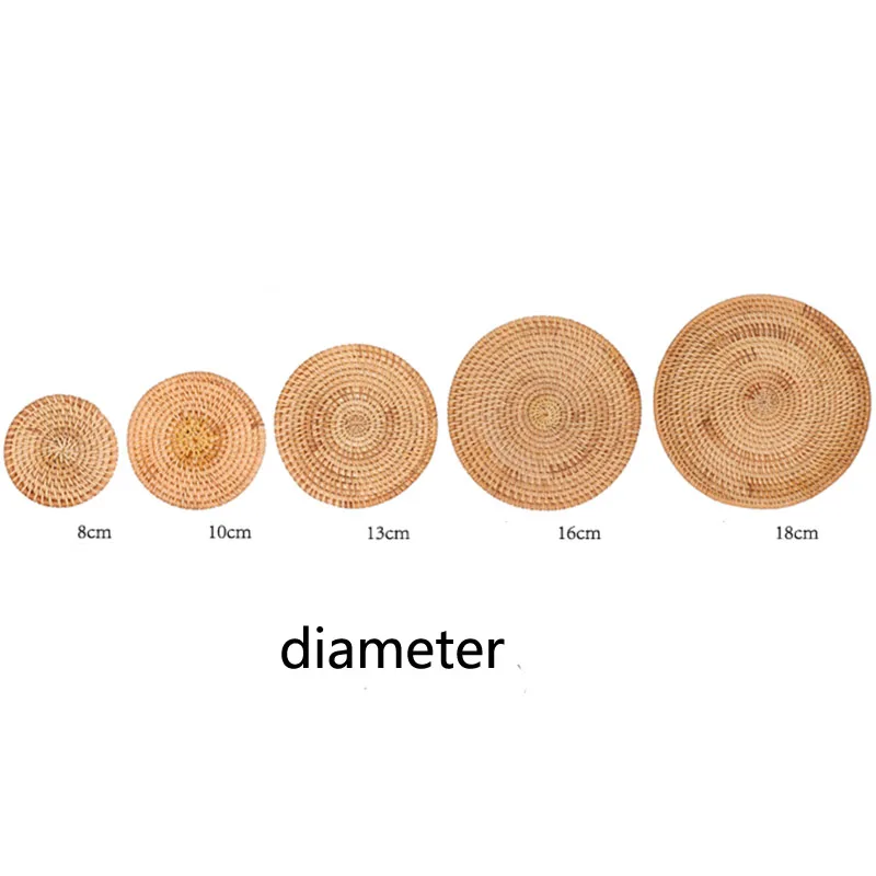 Чайные инструменты из натурального ротанга, подставка для напитков, подставка для чайника, круглая подставка для ресторана, кухонной чашки, коврики для кунг-фу, подставка для чайника
