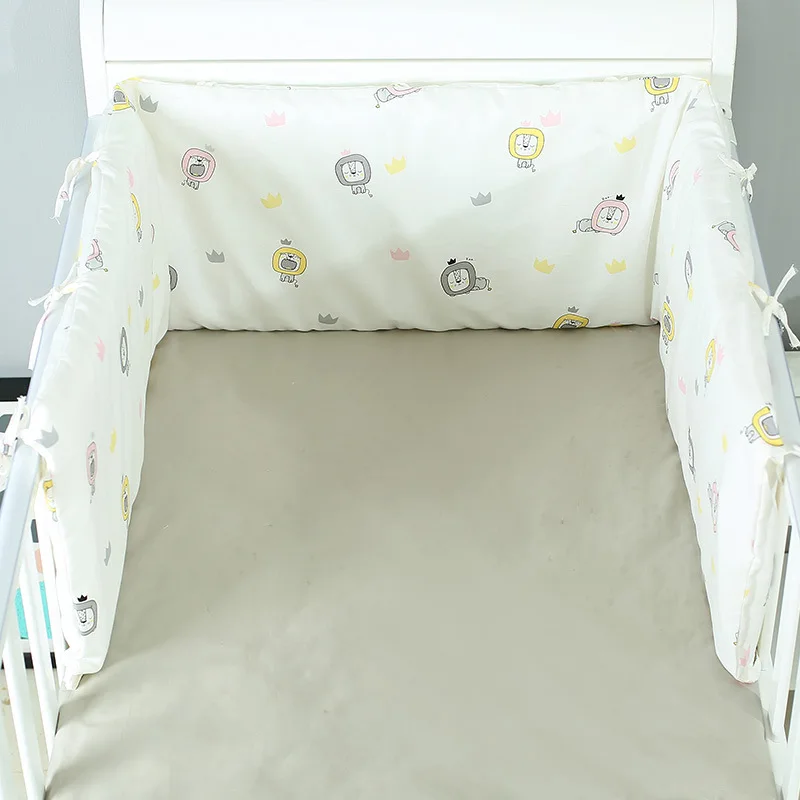 Детская кровать утолщенные бамперы цельная кроватка вокруг подушки защита для кроватки подушки для новорожденных комнаты декор Милый U/L форма хлопок коврик - Цвет: Белый