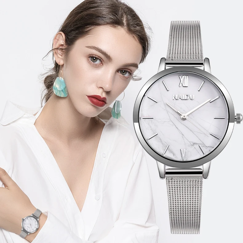 Fashion Luxury Women Metal Mesh Watch Wrist Casual Quartz High Quality Stainless Steel saat reloj de mujer montre femme