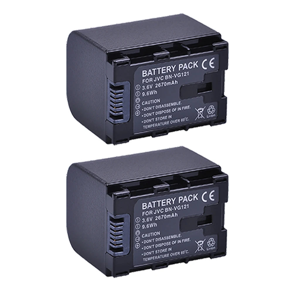 2 шт. батарея + зарядное устройство наборы для JVC BN VG121 VG121U VG121US VG138 VG138U VG138US VG107 N VG114