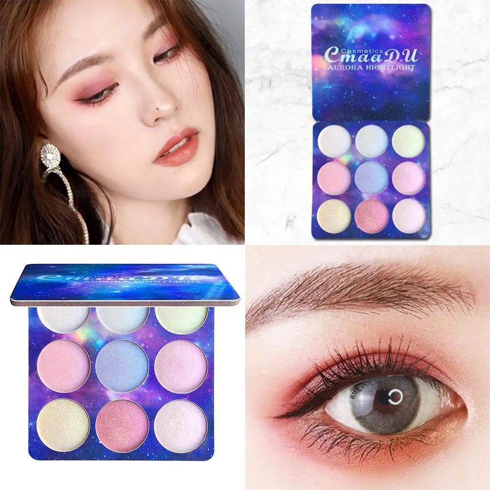 9 Colors Eyeshadow Palette Mermaid Glitter Radiant Eyes Shadow Highlight Long Laststing Eye Shadow Palette Makeup Cosetic Kit