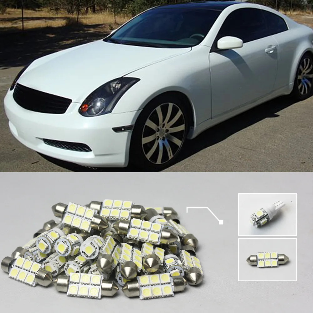 12x White Error Free Interior Led Lights Kit For Infiniti