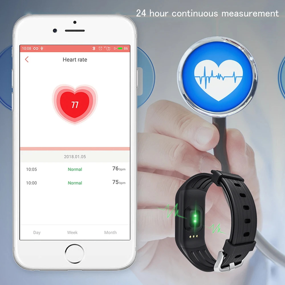 Wearpai K1 непрерывной сердечный ритм смарт браслет с трекер сна использовать wearfit 2 0