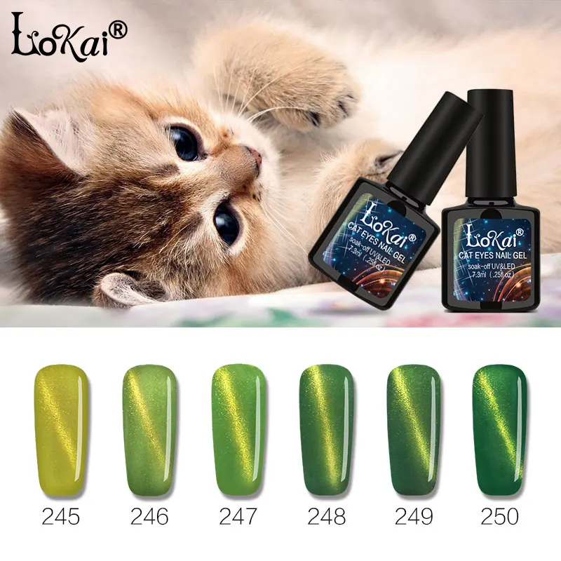 Lokai Brand 7.3ml 3D Cat Eye Nail Gel Polish Semi Pernament Polish UV/LED Soak Off Cat